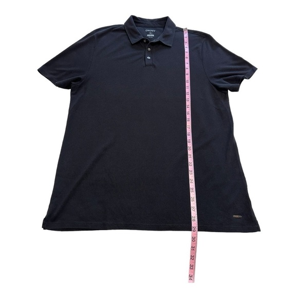 DKNY Short Sleeve Button Front Slim Fit Polo Shirt - Size XL - Picture 7 of 9